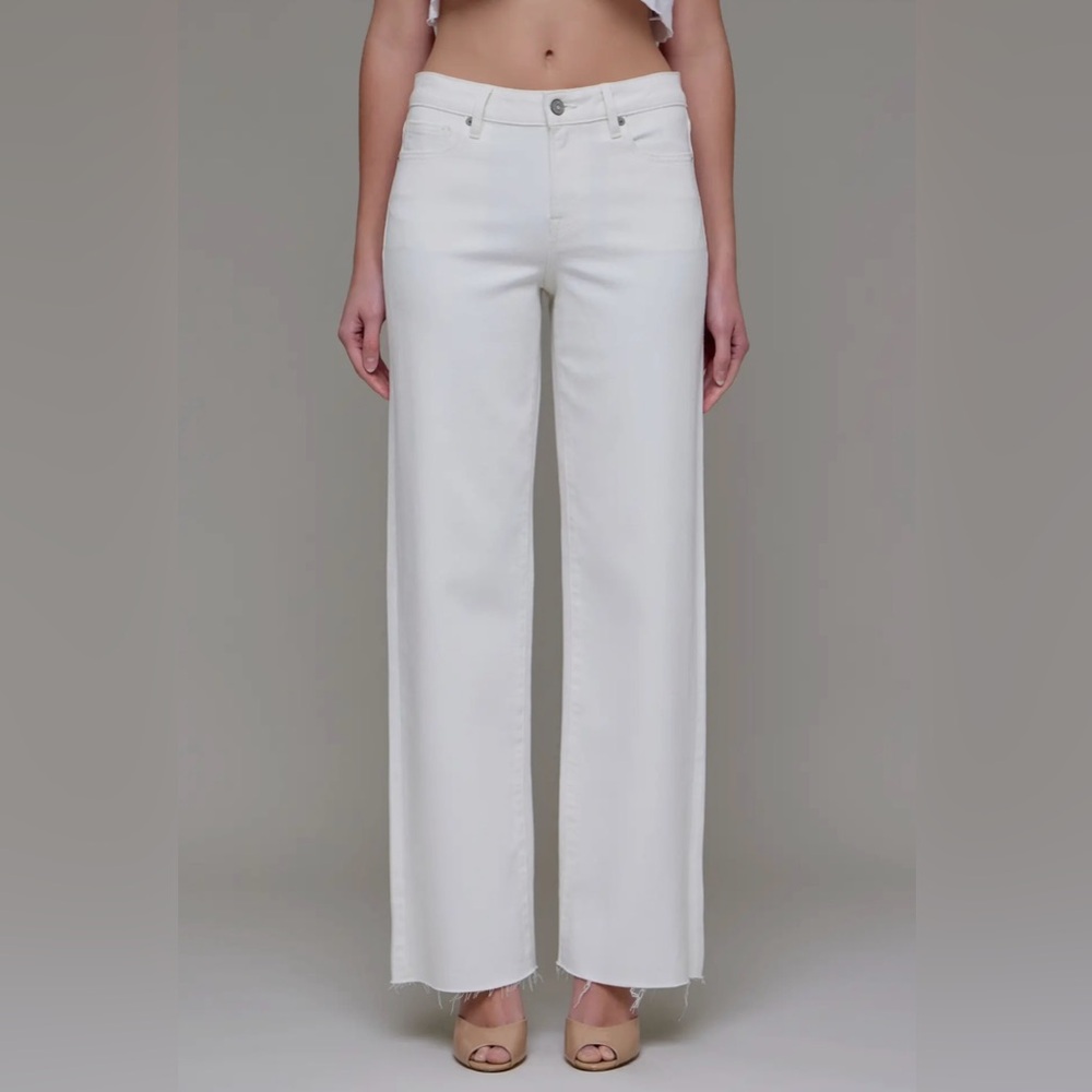 Hidden Denim White Wide Leg Dad Jean